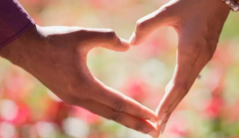 How to fix a relationship, man and woman hands shaped as a heart.