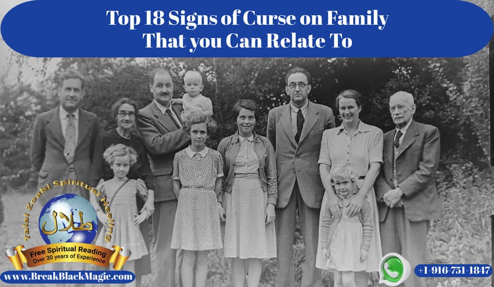 Signs of curse on family, old black and white family photo.