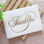 Card that says thank you on it with envelope, spiritual healing testimonial.