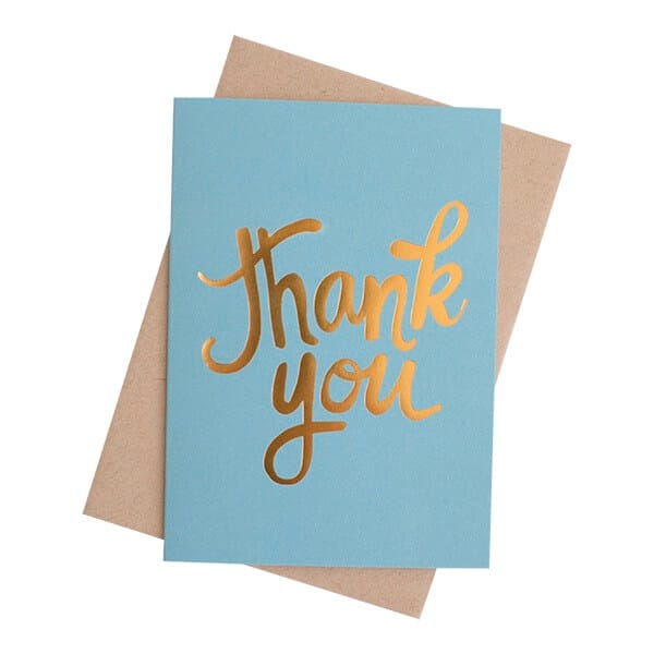 Card that says thank you on it with envelope, spiritual healing testimonial.