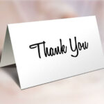 Card that says thank you on it with envelope, spiritual healing testimonial.