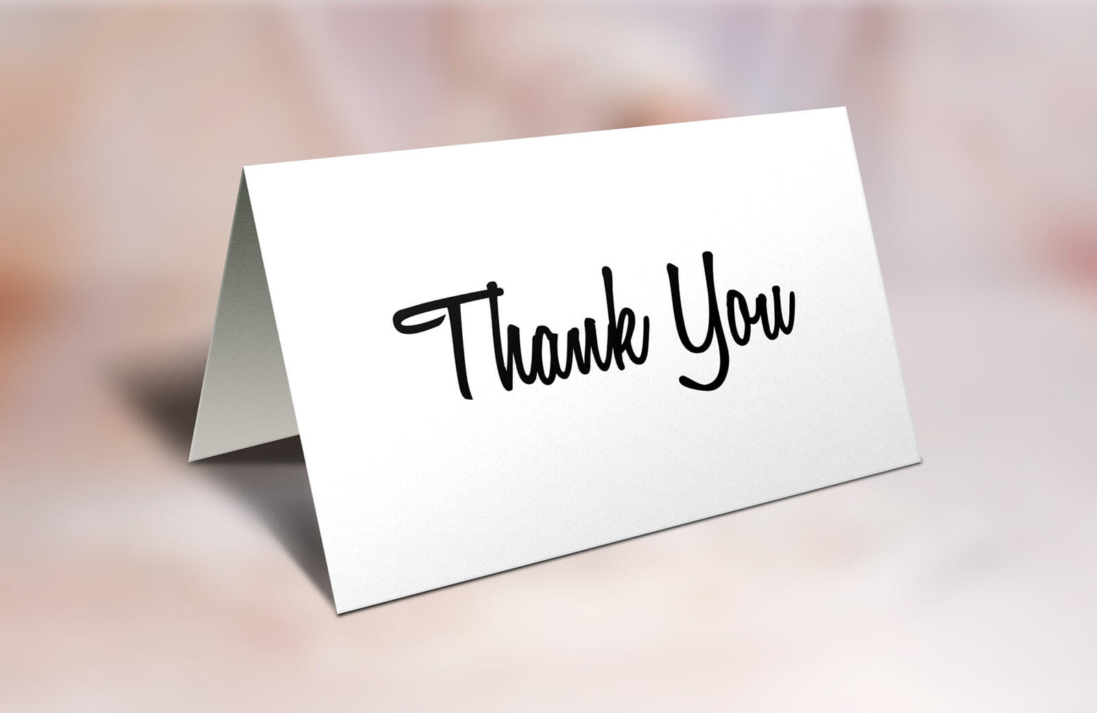 Card that says thank you on it with envelope, spiritual healing testimonial.