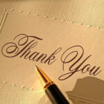 Card that says thank you on it with envelope, spiritual healing testimonial.