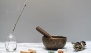 Spirit cleansing bowl and incense.