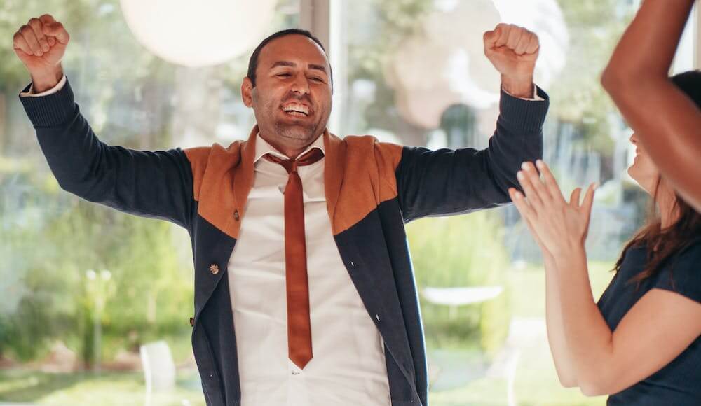 Man excited to learn how to get good luck.